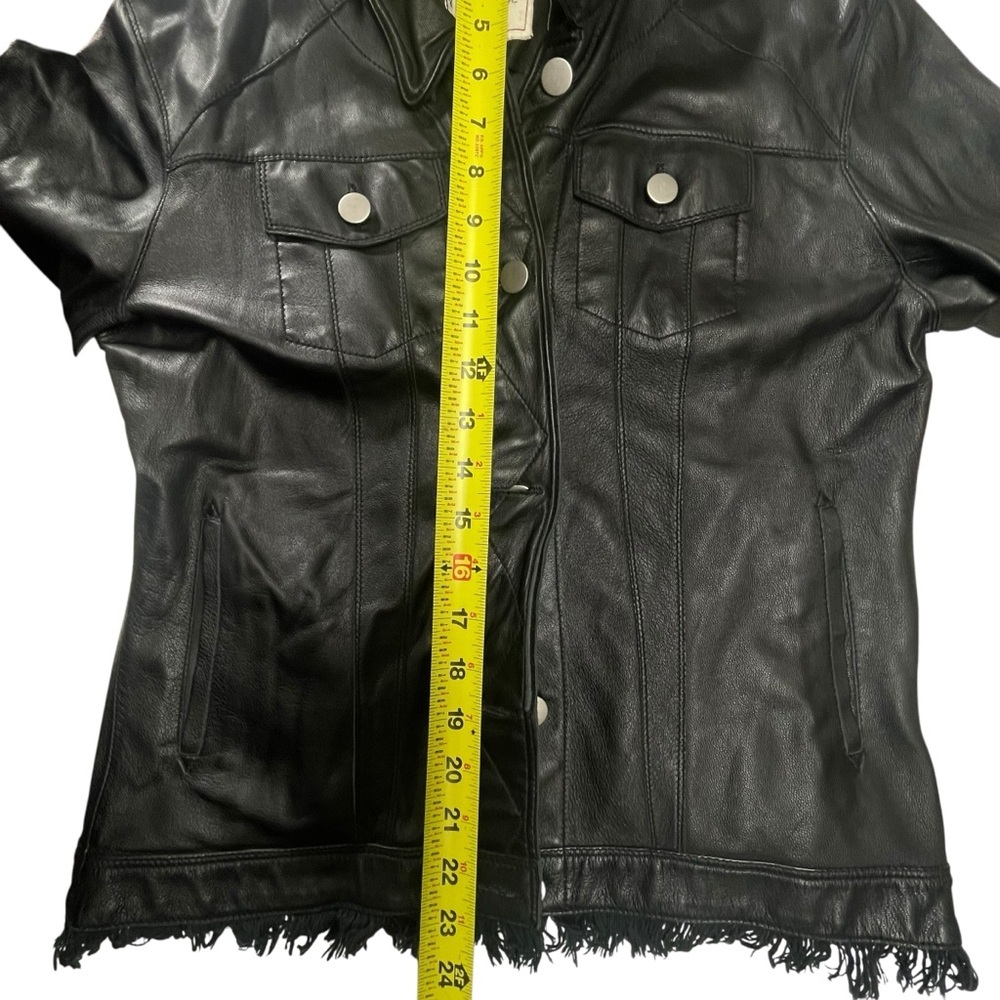 Jakett Alexa Washed Leather Jacket Black Shimmer Size Small - Picture 13 of 16